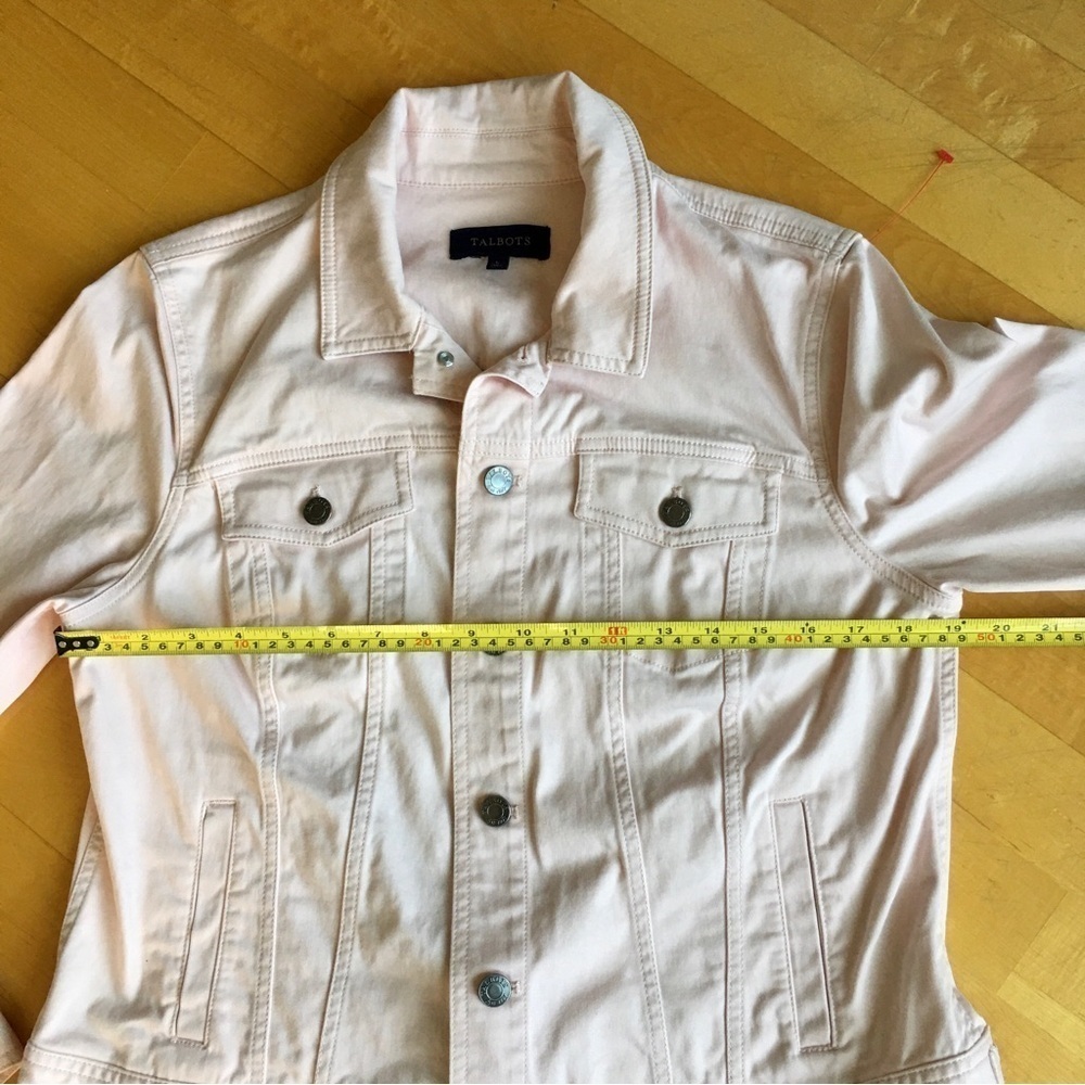 Talbots Jean Jacket, Cotton, Lightweight, Pastel Pink, Size L - Picture 11 of 17